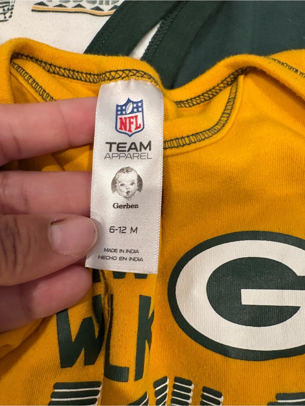Green Bay Packers Infant Onesies and Sleepers Set of 3 6-12 Months - Picture 5 of 16